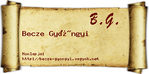 Becze Gyöngyi névjegykártya